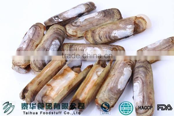 Whole Round Frozen Razor Clam Shellfish with Shell Chinese Supplier