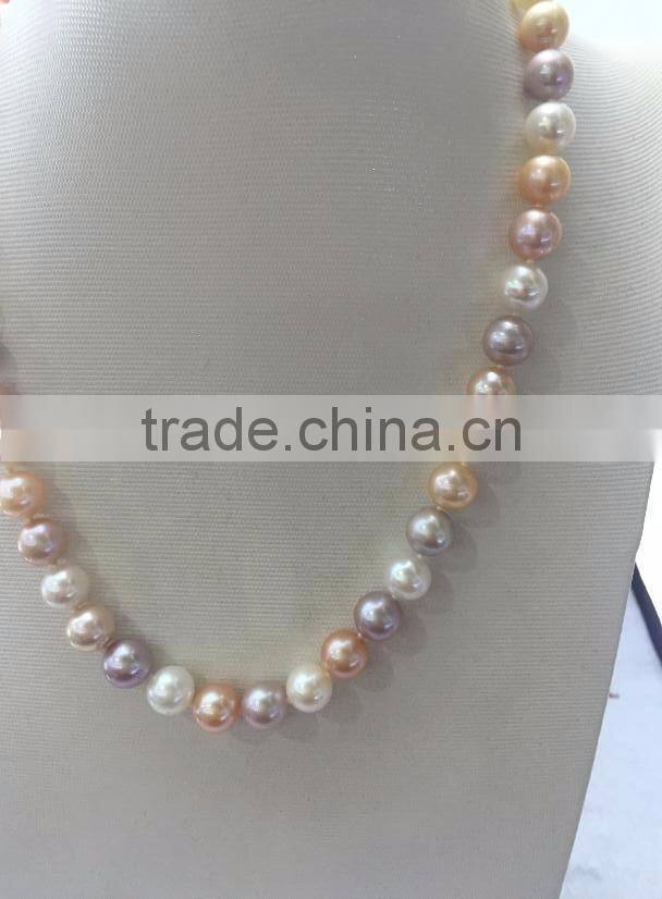 Wholesale 10-11mm Colorful Freshwater Pearl Necklace