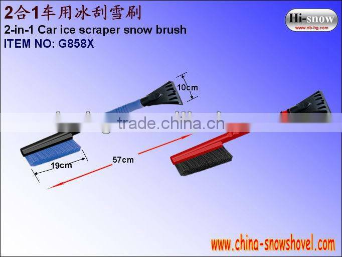 Car heavy-duty snow brush with ice scraper