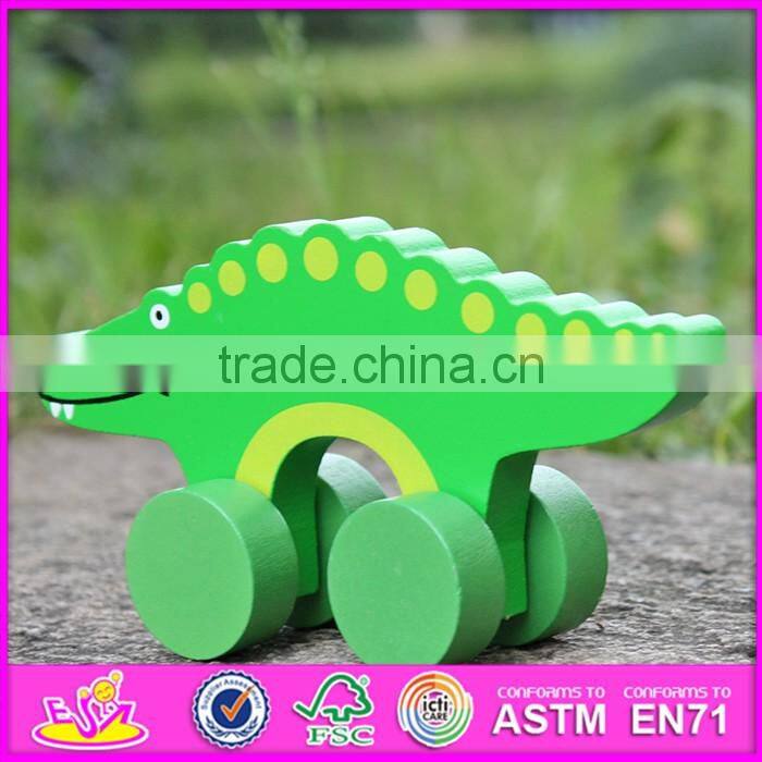 2017 New products kids animal toy wooden crocodile car toy W04A318