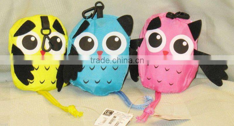 New design Owl Nylon Eco Shopping Bag Assorted color shopping tote bags Cute owl handbags