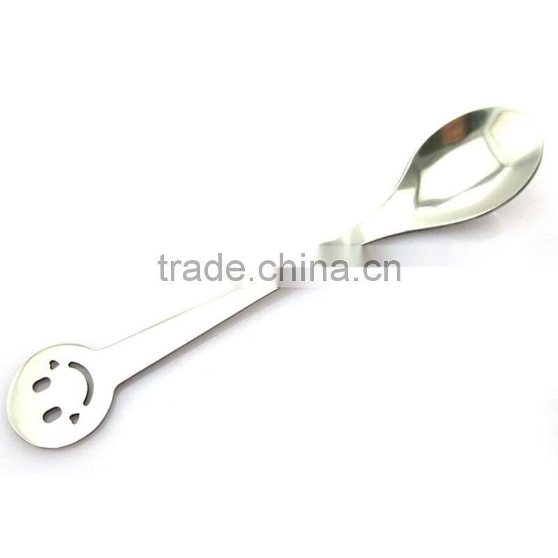 Hot New Products 2016 Melamine Spoon,smile face stainless steel 410 spoon