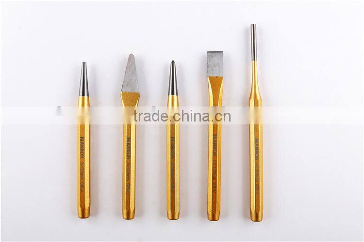 5 Pcs Gold-plated Quality Pin Punch Sets