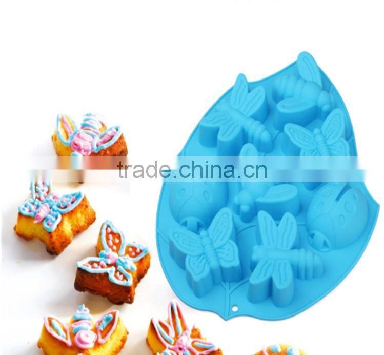 11022 butterfly bee shape silicone chocolate cake molds offered by Zibo Nicole manufacture
