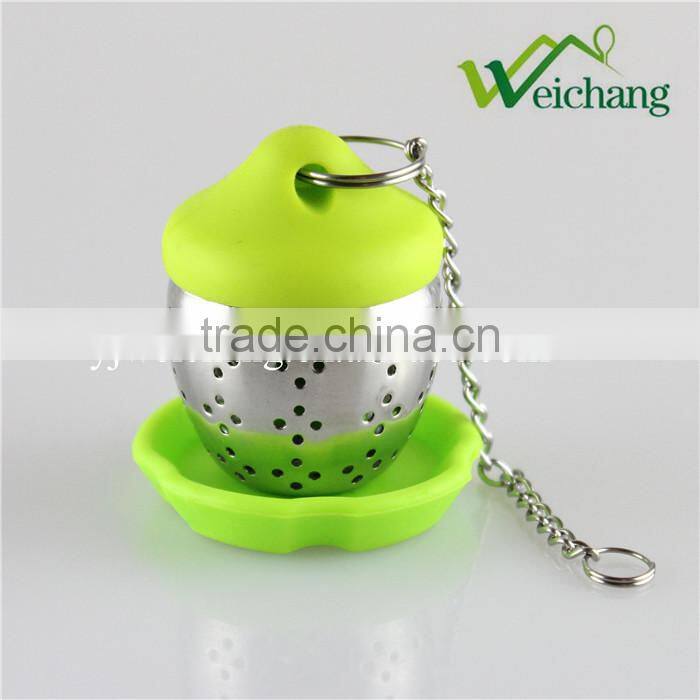 WCA290 New Style Silicone Tea Infuser Tea Strainer Tea Ball Tea Tools With Chain and Hook