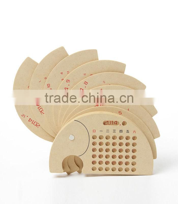 2016 kids wooden fancy elephant design calendar