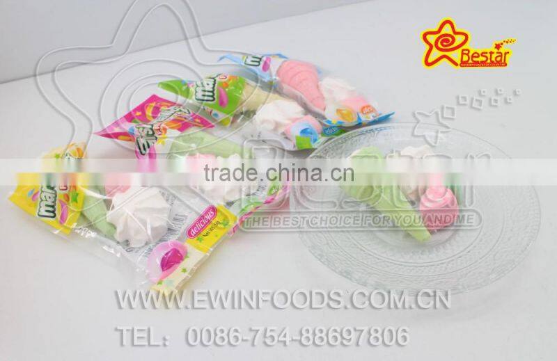 Ice Cream Shaped Marshmallow Candy with Fruit Jelly Jam