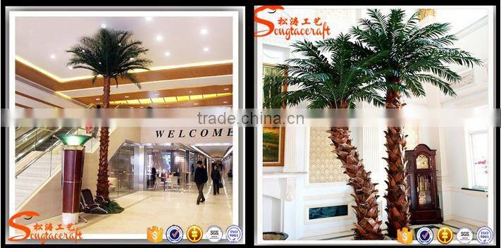 2015 hot sale outdoor large fake plastic palm tree plants and artificial palm tree decorative