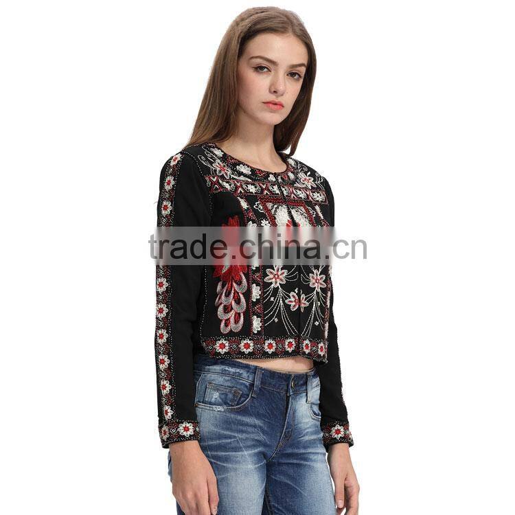 Latest fashion jackets custom embroidery satin designs