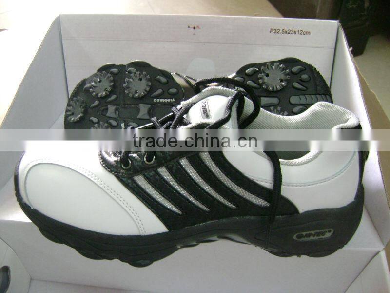 high top brand children golf shoes with spike use rubber and genuine leather for kids with family business sports on the grass