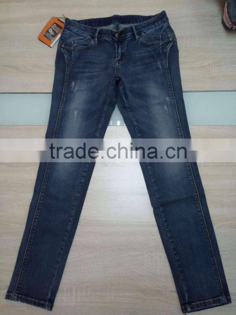 GZY cotton+spandex cheap price ladies jeans top design wholesale