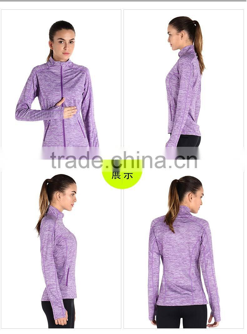 Wholesale Women Gym Fitness Jacket Breathable Outer Sports Wear 2017