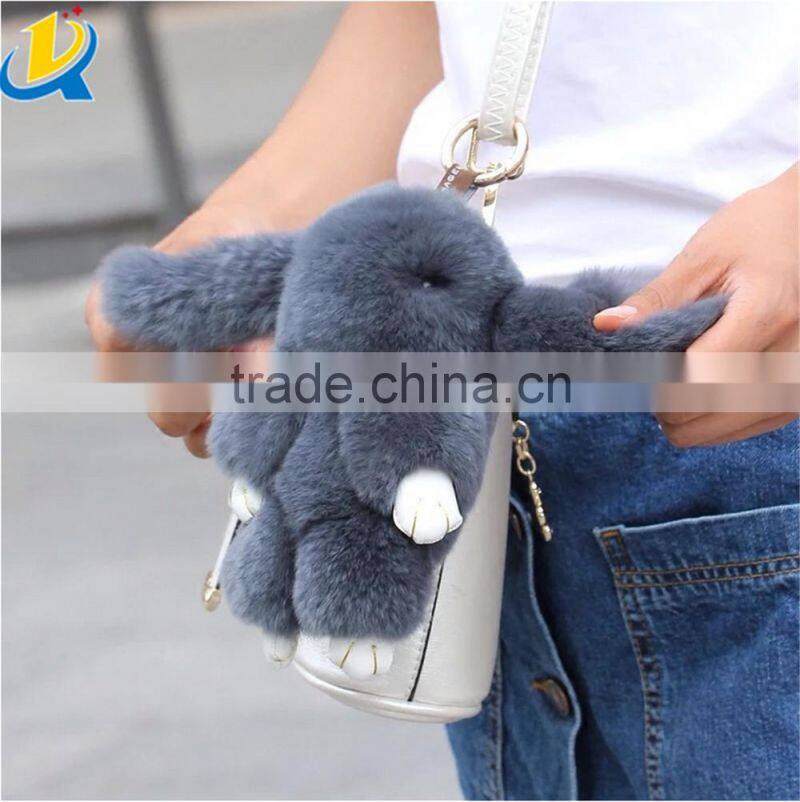 Wholesale Luxury hot sale colorful mink fur novelty rabbit keychain