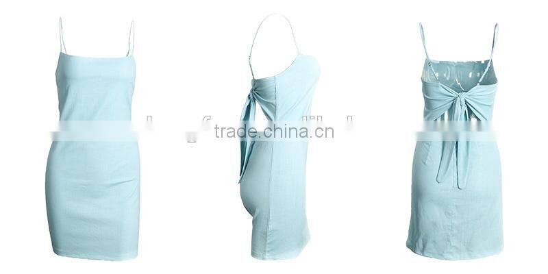 Bow Casual Linen Sexy Dress Backless Beach Summer Dress Sexy Honeymoon Dresses Fit Vestidos