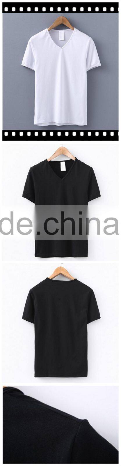 China factory wholesale Solid pure white 100% bamboo t shirt