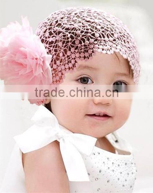 Wholesale EN and US the children's Chiffon headdress baby girl flower headbands 16 color elastic hairband Infant hair accessorie