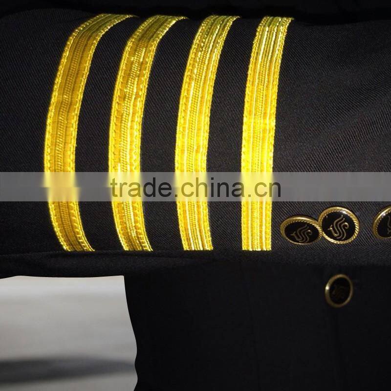 Juqian OEM Tailor made Good looking Mens airline pilot uniform pilot military uniform