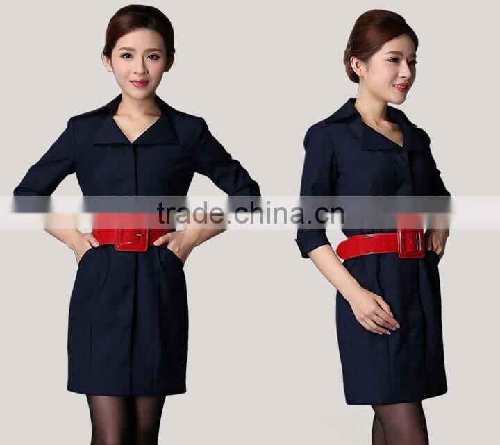 custom nice and chantilly stewardess flight attendant airline dress design wholesaele