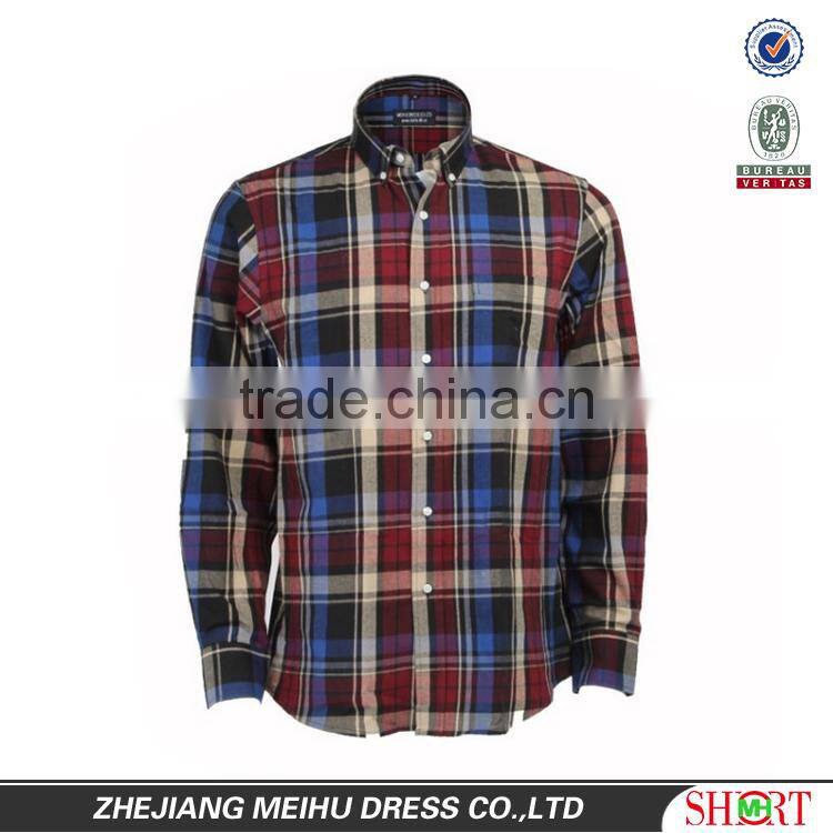 Latest fashion design Mens casual dress multi plaids flannel warm shirts
