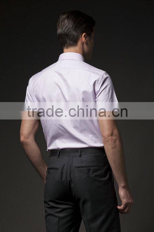 2015 mens short shirt with buttondown collar
