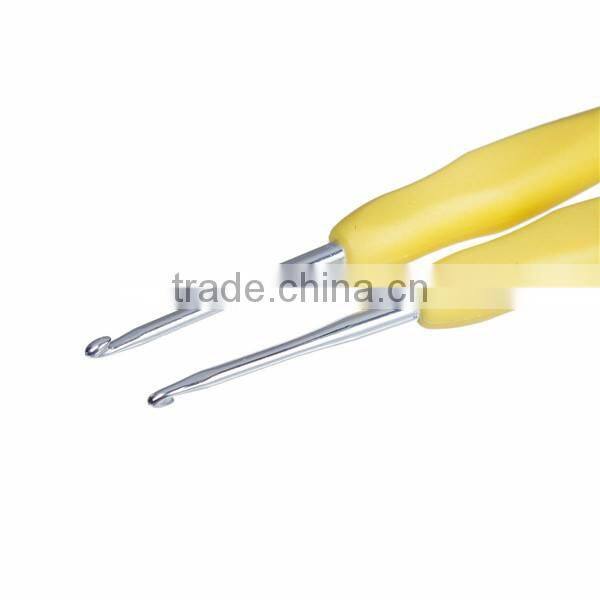 High Quality Custom Yellow 2.5mm 13.7cm TPR Aluminum Crochet Hooks