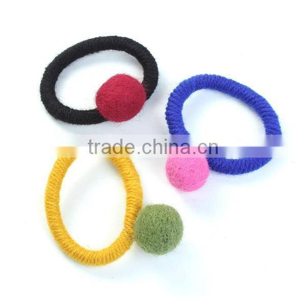 Accessories Pom Ball Green Elastic Band Hair Ties
