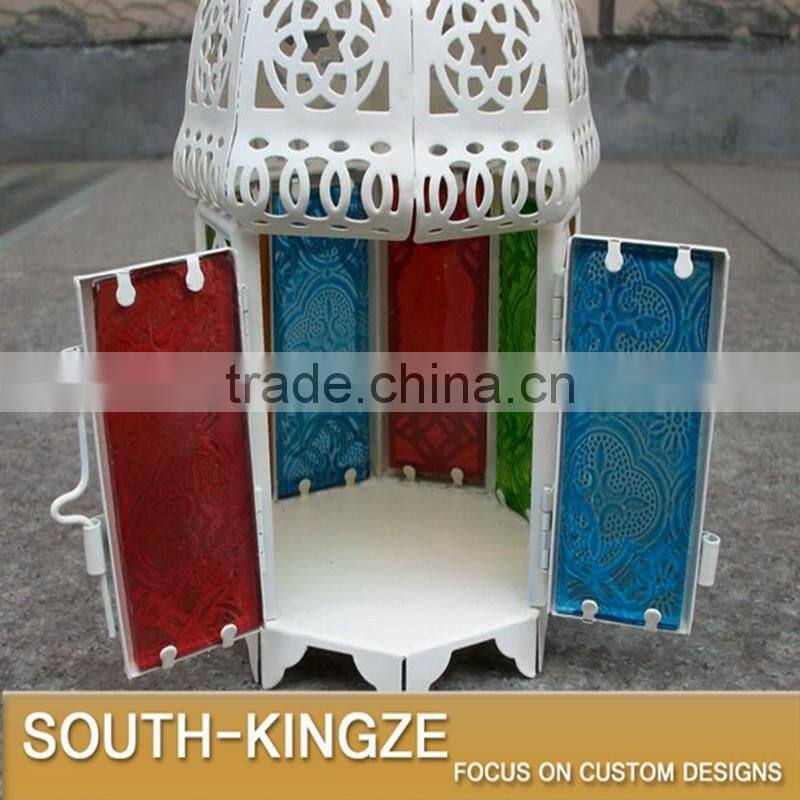 Colorful/Transparent Glass Metal Candelabrum