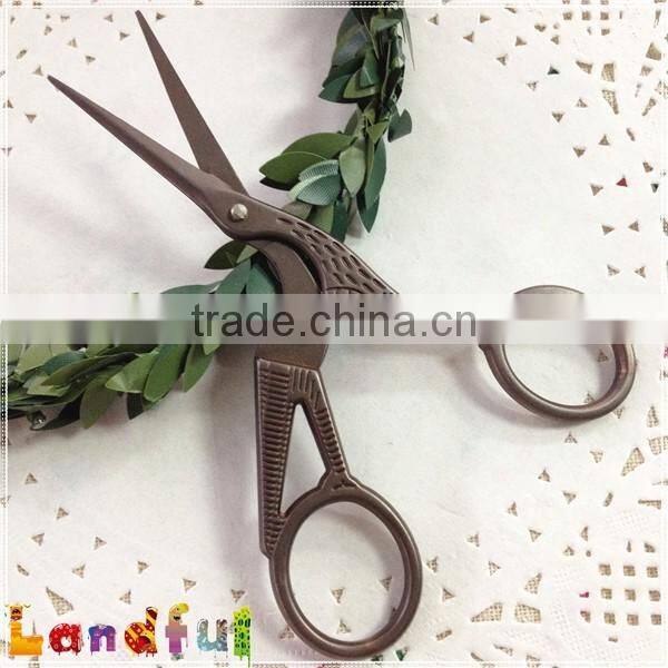 Vintage Fancy Design Thread Embroidery Scissors Bronze Bird Scissors