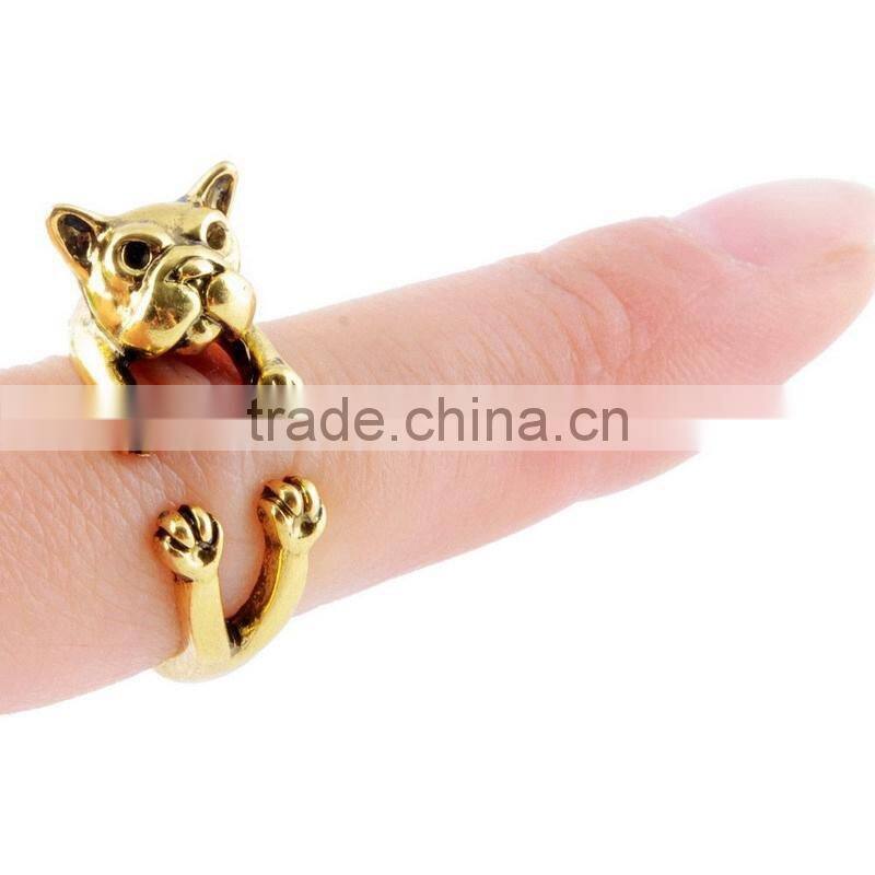 Dog Animal Wrap Rings for Men & Women and Girls Boys Adjustable Rings Fine Jewelry Resizable