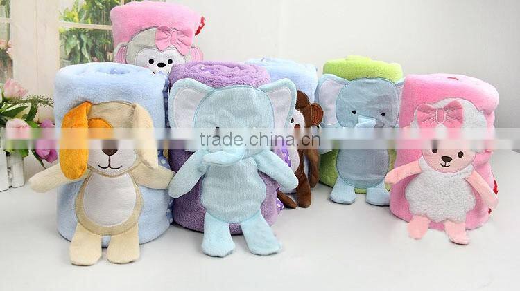 Cartoon Style Sherpa Fleece blanket, baby cruddle blanket