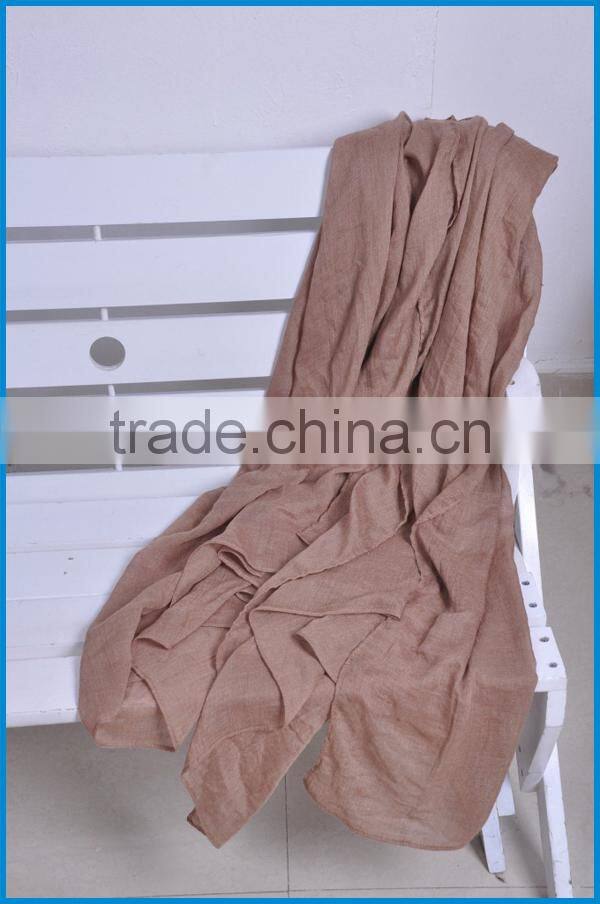 Women's fashion TR cotton long plain color scarf