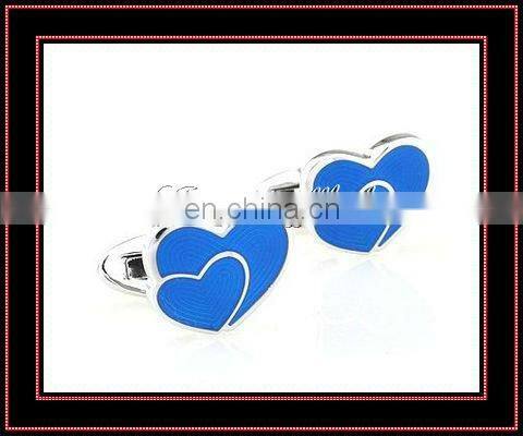 Lovers heart pink enamel quality gift cufflinks