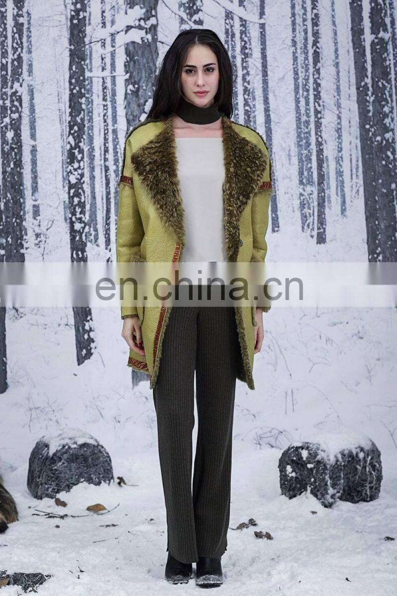 Terrific Color Sheepskin Fur Jacket Reversible Attractive Style Sheep Fur Leather Coat Double Faced Fur Overcoat
