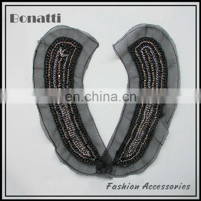 U-shaped agate beaded neckline trims latest design