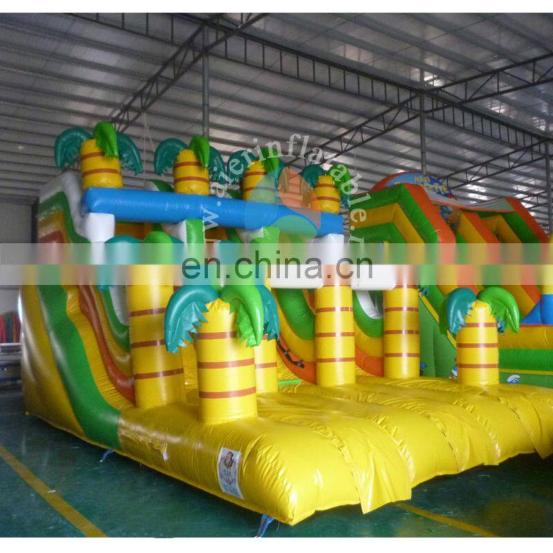 2017 crazy and popular custom giant inflatable jungle slide inflatable dry slide for adult and kids