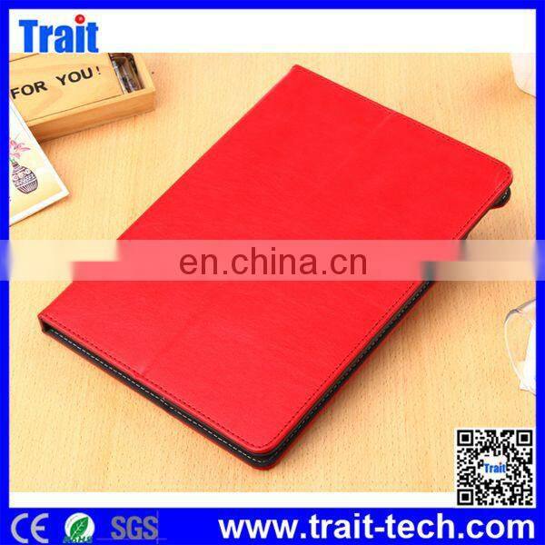 Beautiful Color Wallet Style Side Flip Stand Card Slots Elastic Belt for ipad air 2 leather case