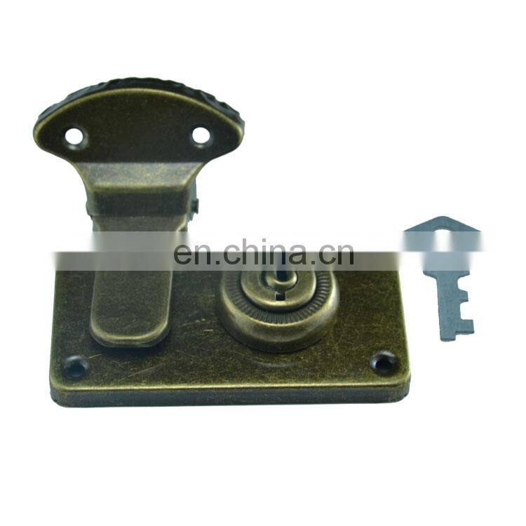 Custom Made Antique Bronze Travel Vanity Luggage Hasp Locking Case Latch With Key