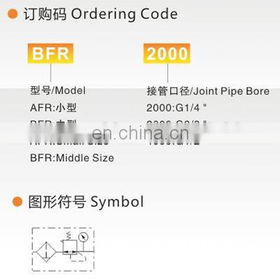 GOGO ATC Pneumatic frl units BC2000 1/4 inch Manual drain pressure gauge airtac type air filter regulator lubricator
