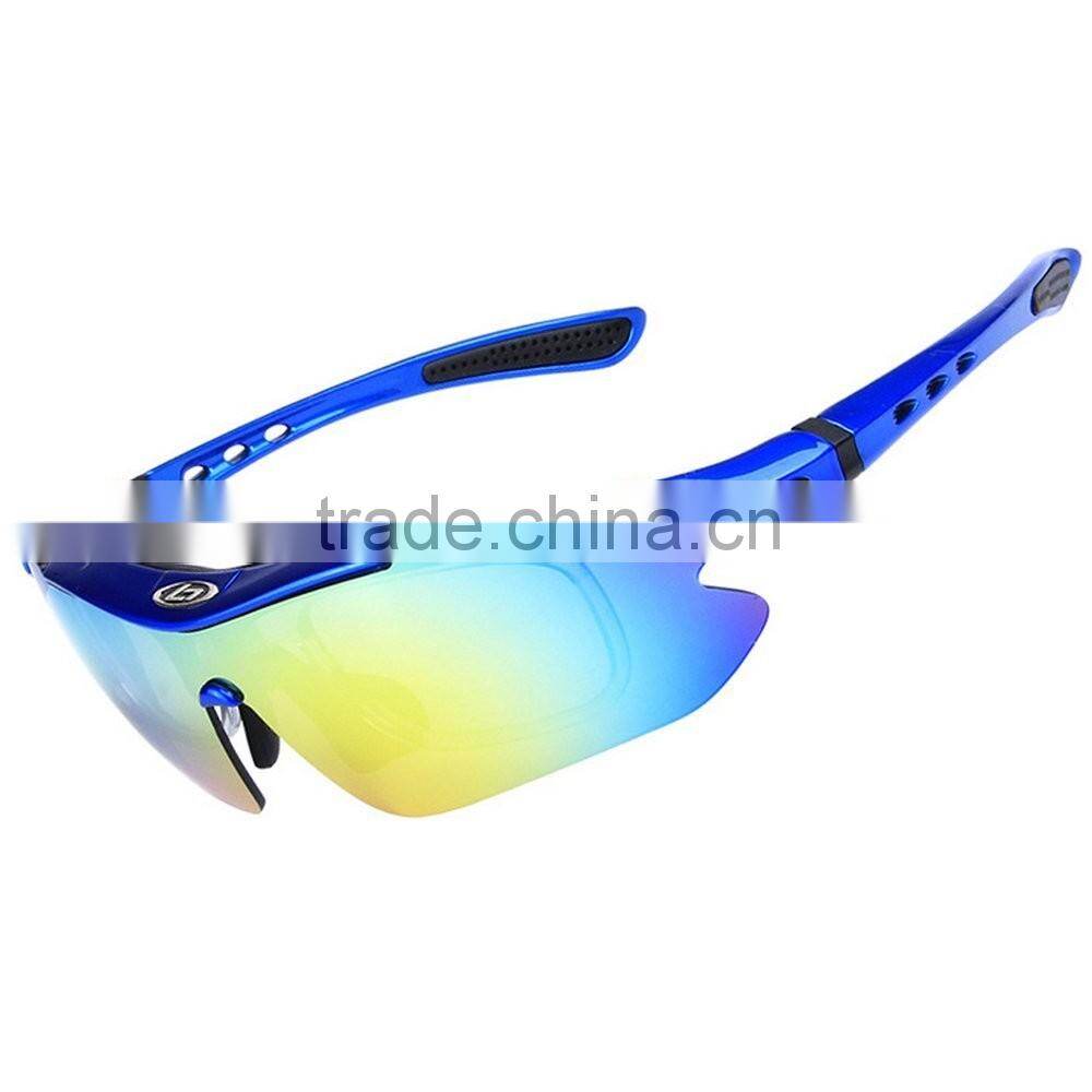 YUANJIU Polarized Anti-UV Cycling Running Sports Sunglasses with 5 Exchangeable Lenses