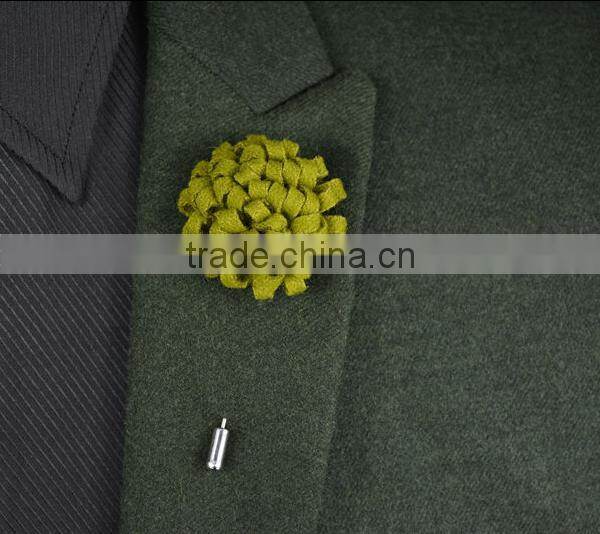 Handmade Men's Flower Lapel Pin 1.3" Wool Felt Boutonniere Stick Pin ML14