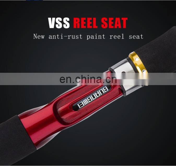 high quality 2 section GW travel carbon fiber fishing tackle lure rod long casting rod