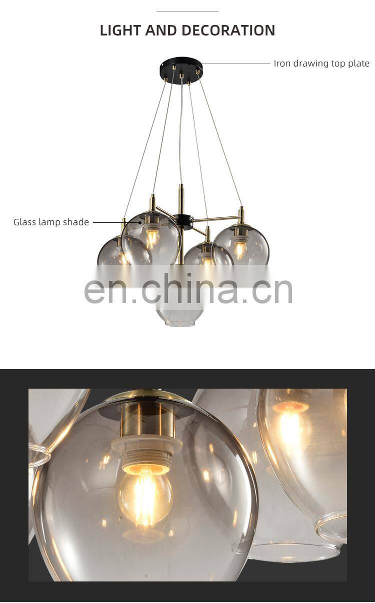HUAYI Modern Simple Style Living Room Hotel Indoor Decoration E27 Chandelier Pendant Lamp