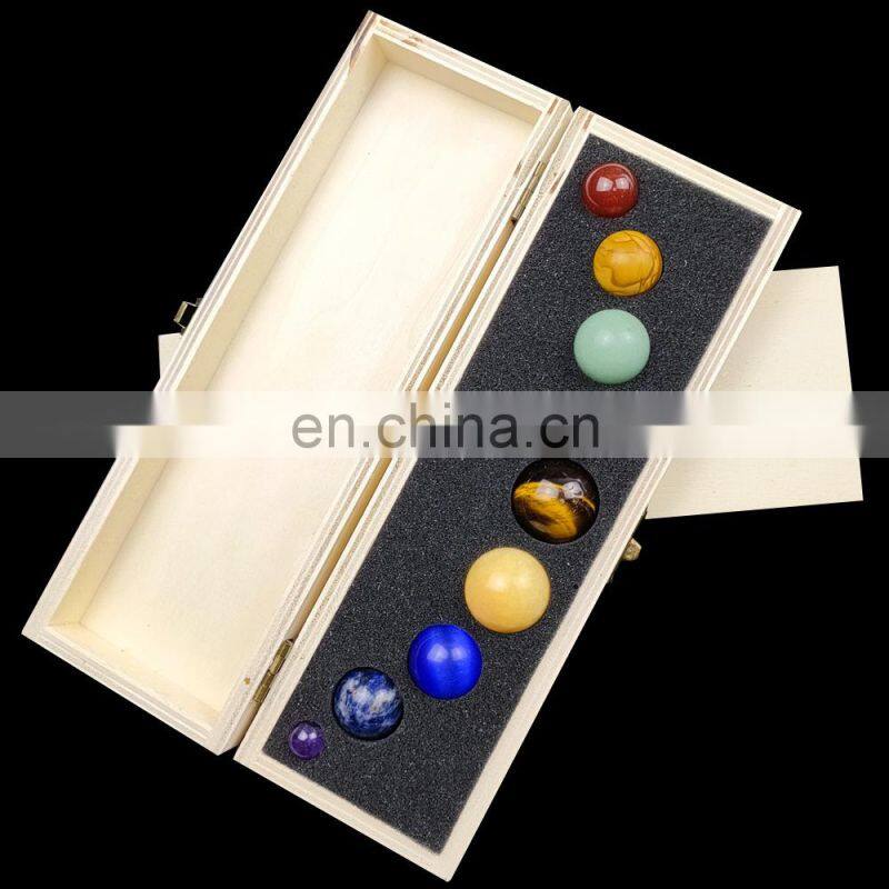 Semi-Precious Stone Crafts Gift Set Semi Precious Stones Crystal Ball Sphere Planet Stone Set Gift Box