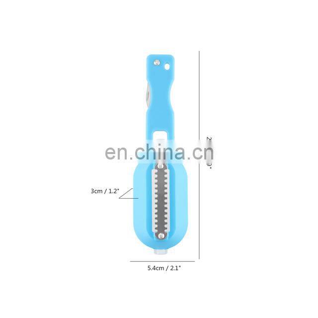 Plastic Fishing Scale Brush Built-in Fish Cutter Fish Skin Brush Scraping Fast Remove Fish Knife Cleaning Scaler Scraper