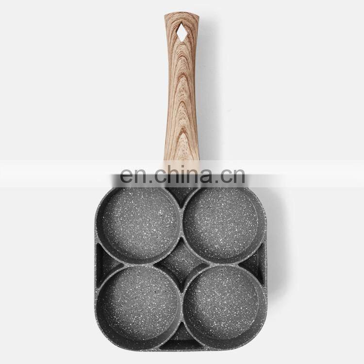 4 Hole Frying Pot Pan Thickened Omelet Pan Non-stick Egg Pancake Steak Cooking Egg Ham Pans Breakfast Maker Cookware