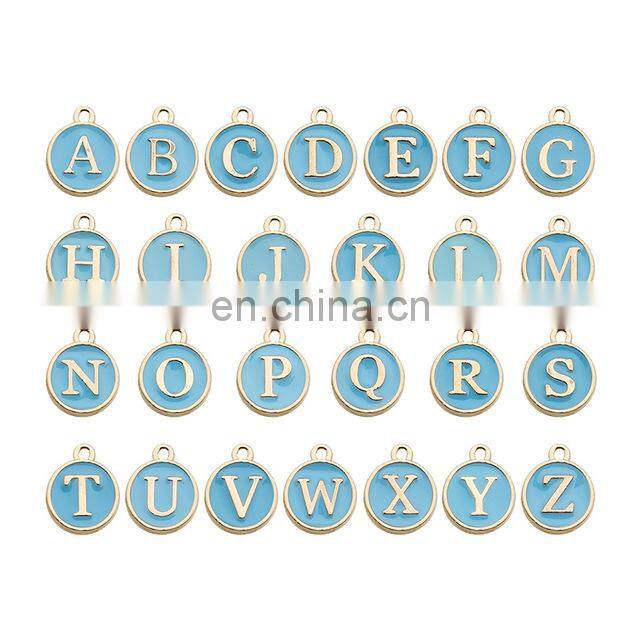 26pcs 12*14mm Alphabet Letter Enamel Charms Jewelry Handmade Pendants Jewelry Making Handmade DIY Bracelet