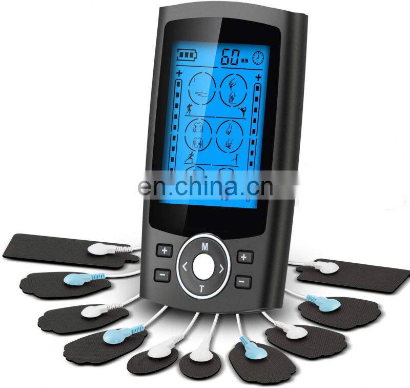 Dual Channel TENS EMS Unit 24 Modes Muscle Stimulator for Pain Relief Therapy, Electronic Pulse Massager Muscle Massager