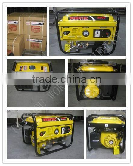 2.8kw/kva Wemac electric start with battery, high frequency, copper 210cc displacement, low noise, honda electric generator