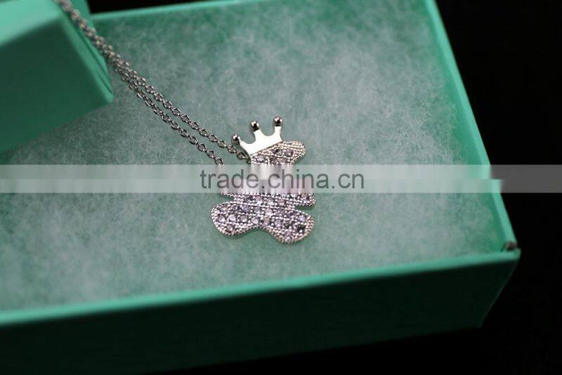 Trending jewelry accessories finding Cute King Smurf Cartoon pendant Necklace Children gift necklace