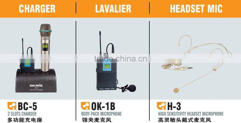 OKMIC Professional Dual Channels Wireless Gooseneck Microphone